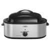 20 QT Silver Chicken Turkey Roaster Electric Roasting Pan With Lid See-through Glass