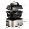 20 QT Silver Chicken Turkey Roaster Electric Roasting Pan With Lid See-through Glass