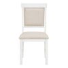 TREXM 5-Piece Retro Functional Dining Set, 1 Extendable Table with a 16-inch Leaf and 4 Upholstered Chairs for Dining Room and Kitchen (Antique White)