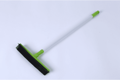 New Extra Long Handle Rubber Bristles Sweeper Squeegee for Pet Cat Dog Hair Fur Broom (color: Green)