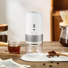 Electric Ceramic Coffee Grinder USB Charging Portable Outdoor Coffee Grinder (color: White)