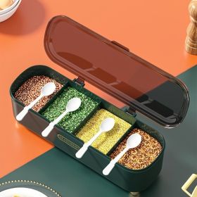 1pc; Four-grids Seasoning Box; Household Light Seasoning Jar; Seasoning Jar; Flavors Jar; Seasoning Container; Spice Storage Box For Kitchen (color: Orange)