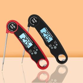 Digital Meat Thermometer with Probe - Waterproof;  Kitchen Instant Read Food Thermometer for Cooking;  Baking;  Liquids;  Candy;  Grilling BBQ & Air F (color: Black)