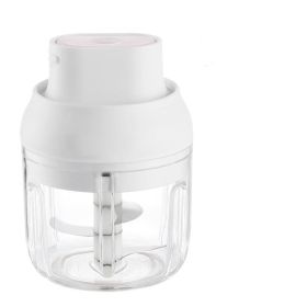 Electric Garlic Chopper Mini, Garlic Masher Crusher, Food Processor Small with Garlic Peeler And Spoon (color: White)