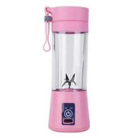380ML USB Portable Blender Portable Fruit Electric Juicing Cup Kitchen Gadgets (color: Pink)