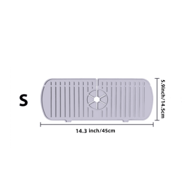 1pc Silicone Sink Faucet Mat Splash Guard; Kitchen Sink Draining Pad Behind Faucet Dish Drying Mat For Countertop; Bathroom; Farmhouse (color: Light Gray, size: S)