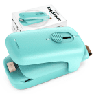 Mini Bag Sealer,  Handheld Heat Vacuum Sealer, 2 in 1 Sealer and Cutter with Lanyard, Portable Resealer Machine for Plastic Bags Food Storage Snacks F (color: Blue)